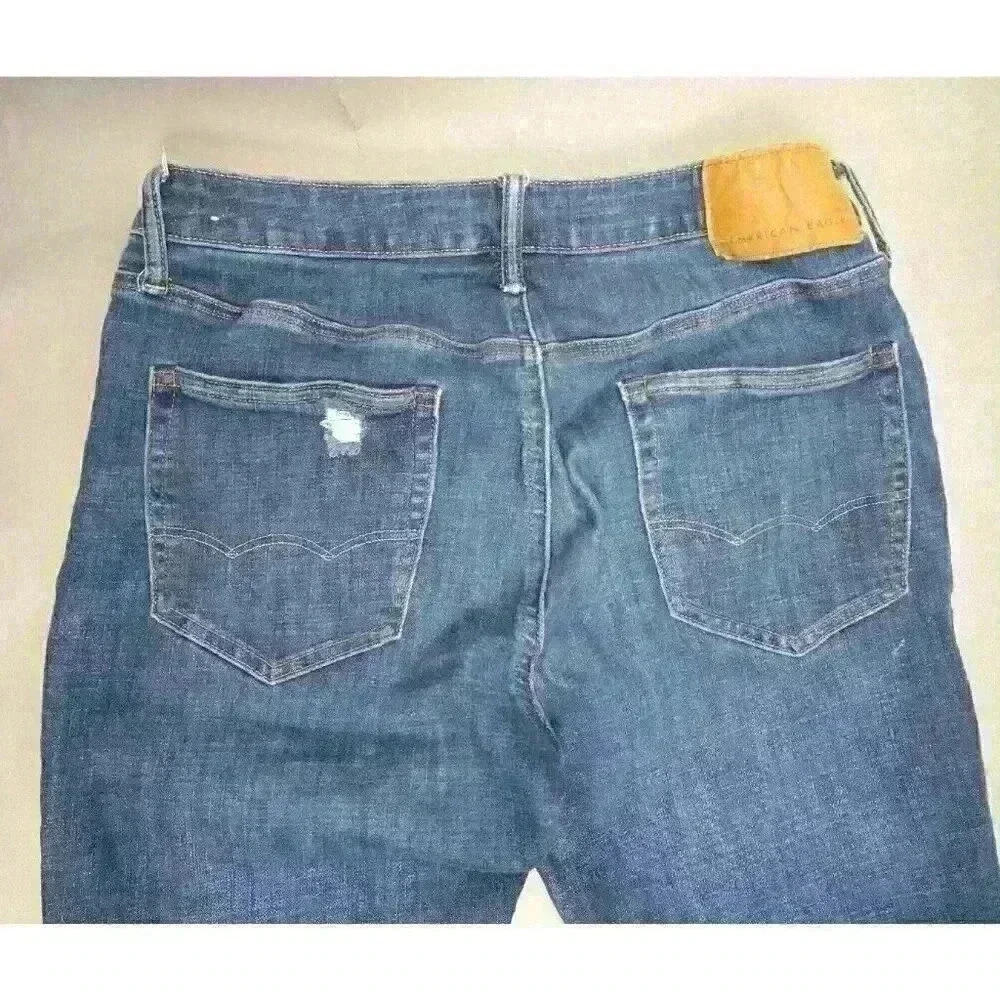 American Eagle Jeans Mens 30x34 Slim Next Level Airflex Distress Medium‎ Wash